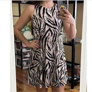 Kasper Black and White Halter A-Line Mini Dress